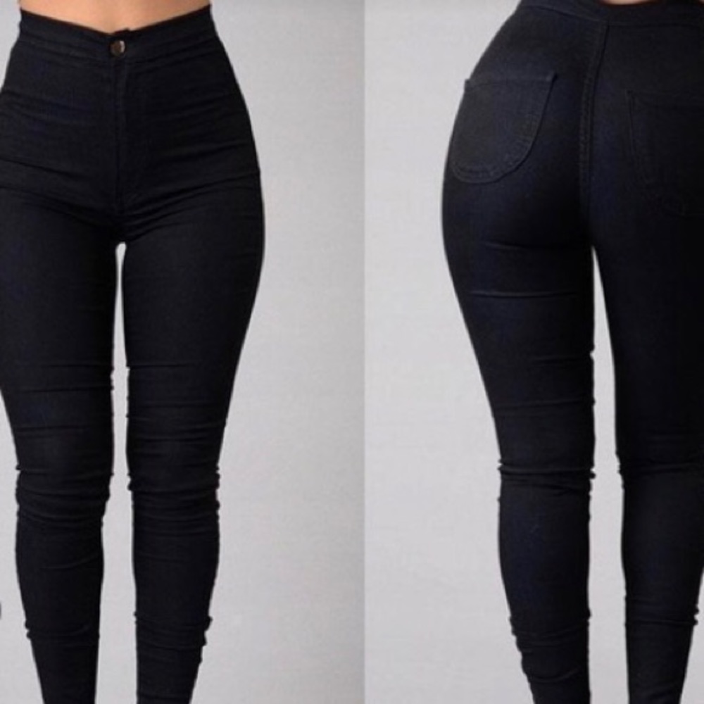 Black Straight Leg Trousers